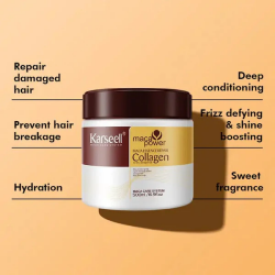 قناع علاج الشعر بالكولاجين للشعر التالف والجاف من كارسيل 500 مل Karseell Collagen Hair Mask